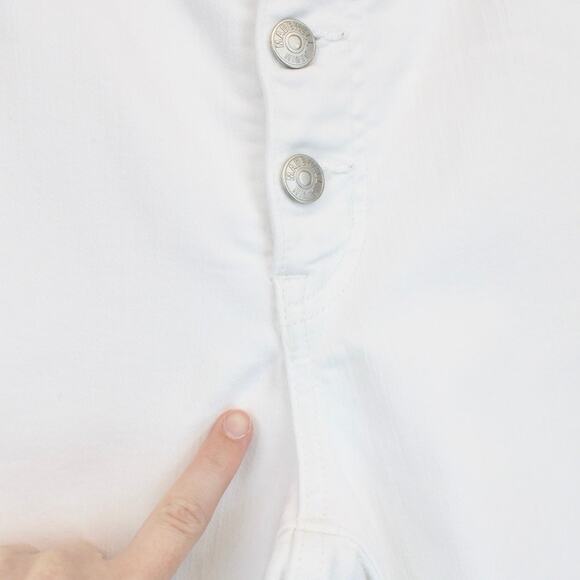 Madewell Curvy High Rise Skinny Crop Button Front Edition Pure White Size 29P - Picture 7 of 8